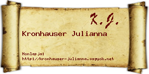 Kronhauser Julianna névjegykártya